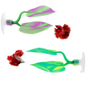 Slson B0ddq1prf2 2-pack Soft Silicone Betta Bed Leaf Hammock For Fish Tank Rest And Hide