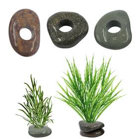 Snowting 2025072595a3 6 Pcs Natural River Stone Plant Weights For 2.5 X 2.1 0.74 Inches Grey
