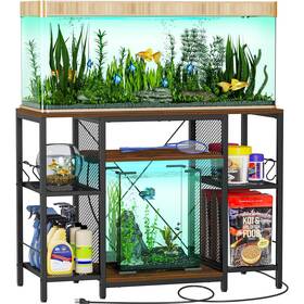 Snughome 792483810701 40 Gallon Fish Tank Stand With Led Light Strip Aquarium With