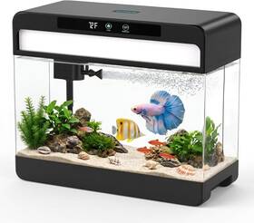 Swimsync 313037636686 Fish Tank Starter Kit 3 Gallon Smart Aquarium For Beta 3-in-1 Silent Water Pum