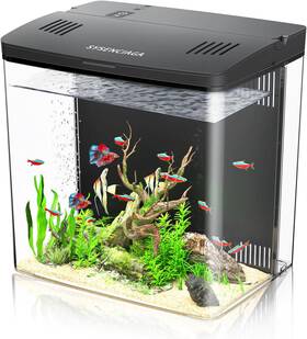 Sysencia 445019426435 Desktop Fish Tank 1.2 Gallon Self-cleaning Smart Aquarium With Filter And 5-color