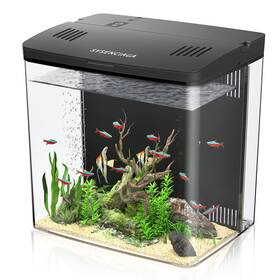 Sysenciaga 718387276160 Desktop Fish Tank 1.2 Gallon Self-cleaning Smart Aquarium With Filter 5-col