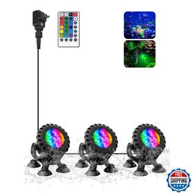 T-sun B0d11bjdzv T-sun Led Submersible Pond Lights With Timer 16 Colors Underwater Fountain