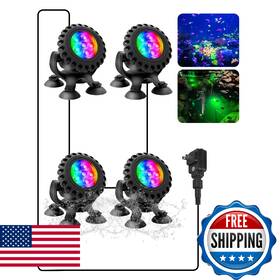 T-sun B0dp2h38rz T-sun Led Pond Lights With Timer Submersible Fountain Light Ip68 Waterproof