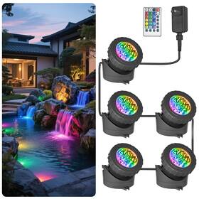 T-sun B0dy782jns T-sun 5-head Submersible Rgb Led Pond Lights Color Changing Garden Pool Aquarium