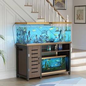 Hw6sodelqncn9oa3a2e6fq3h Takywep 55-75 Gallon Fish Tank Stand With Power Outlets Heavy Duty Metal Frame