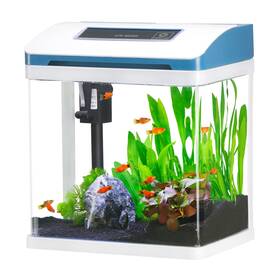 Tararium B0bv9xjkpq Small 2 Gal Glass Fish Tank Aquarium Starter Kit Self-cleaning With Colorful Led