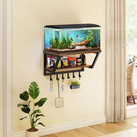 Taus 197839004658 10-20 Gallon Wall Mount Aquarium Stand With Metal Hook For Turtle Fish Tank