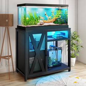 Taus 5465894 40-50 Gallon Metal Aquarium Stand Fish Tank Storage Cabinet Power Outlet