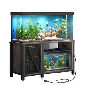 Taus 65898 Aquarium Stand For 40-50 Gallon Fish Tank Power Outlets Storage Cabinet