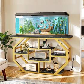 924192 Taus Aquarium Stand For 55-75 Gallon Tank Power Outlet Display Cabinet Fish