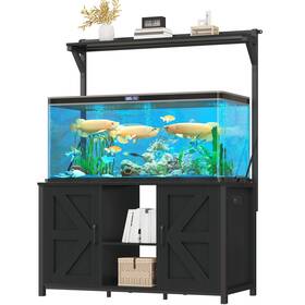 Taus Beysh3bmjr 120 Gal Fish Tank Stand Power Outlets Metal Black