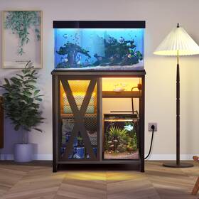 Taus Beysh3l427 Aquarium Stand Cabinet With Power Outlets And Led Light For 20-29 Gallon Fish Tank