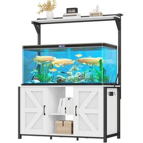 Taus Beyshb6jm5 120 Gal Fish Tank Stand Shelf And Cabinet 1100 Lbs Capacity Metal White