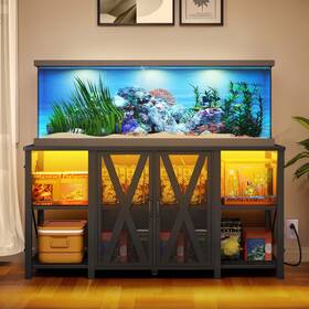 Beyshdj2l4 Taus 75-120 Gallon Led Metal Fish Turtle Aquarium Stand For Large Tanks Power Outlets