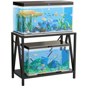 Taus Beyshhtu9k W-shape 10-40 Gallon Fish Tank Stand 500 Lbs Capacity Double-layer Storage