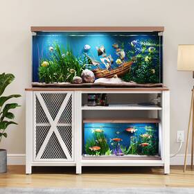 Beyshnb96e Taus Metal Aquarium Stand Cabinet With Storage For 55-75 Gallon Turtle Fish Tank