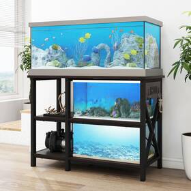 Taus Beyshr1v8n 40-50 Gallon Fish Tank Stand 3-tier Adjustable Storage Shelves 700lbs Capacity