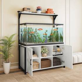 Beyshr6ghg Taus 120 Gal White Fish Tank Stand Shelf And Cabinet With 1100 Lbs Capacity Metal