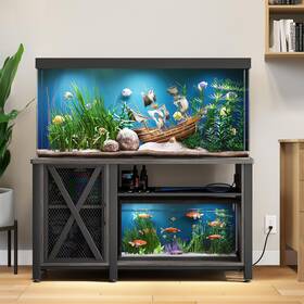 Beyshrb2vn Taus 55-75 Gallon Metal Aquarium Stand Cabinet With Charging Station Fish Tank