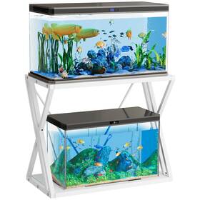 Taus Beyshvv9i2 10-40 Gallon Fish Tank Stand Metal Aquarium Double-layer Storage
