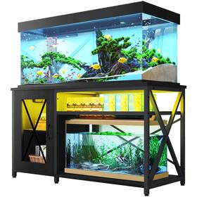 Taus Beyshzlk0u 55-75 Gallon Aquarium Stand With Power Outlets And Led Light Fish Tank Cabinet
