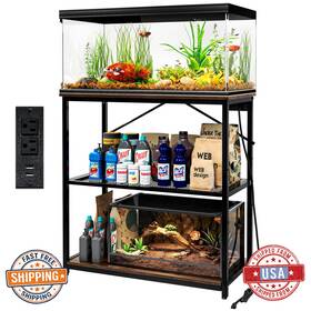 Tc-homeny B0d37812d1 Tc-homeny Aquarium Stand 10-37 Gallon Fish Tank With Charging Station