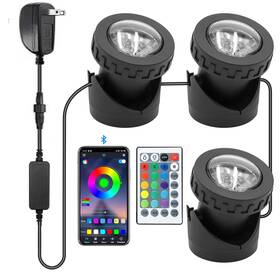 Tensul B0dpsjnfyb Pond Lights With Timer App Control Rgb Fountain Light Waterproof