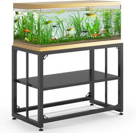 Tocretoare 723884524997 Fish Tank Stand 40 Gallon Metal Aquarium 36.5 Inch L X 18.5 Black