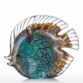 Ag1-hmyfba Tooarts Colorful Spotted Tropical Glass Fish Sculpture Home Decoration Ornament