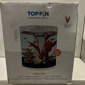 Top Fin 737257865471 3 Gallon Premium Mable Finish Fish Tank
