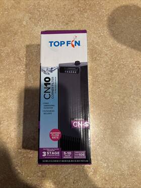Top Fin Cn10 Topfin Corner Tank Filter 5-10 Gallon Compatible New And Unused