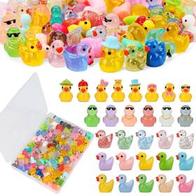 Touch Top B0fcbh9zhd 80 Pcs Mini Resin Ducks Tiny Animal Figures Glow In Dark For Garden Aquarium Dec