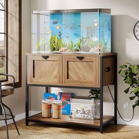 Tribesigns 800689657713 20-29-37 Gallon Fish Tank Stand With Power Outlets Aquarium