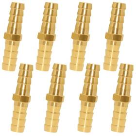 Uenede 0zm-ids-00220 8pcs Brass 1/4 Inch Od Barb Splicer Mender Hose Fitting Straight 2-way Union