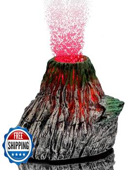 Uniclife B08vj34qhk Aquarium Volcano Ornament Kit Realistic Resin Volcanic Decoration With