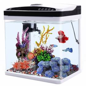 Uniquenests Smart280 Small Fish Tank Aquarium 3 Gallon Betta With Self-cleaning Filter