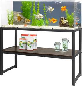 Urbanroots 313036886860 30 Gallon Fish Tank Stand For Home Office Black 2 Tiers Aquarium Sta