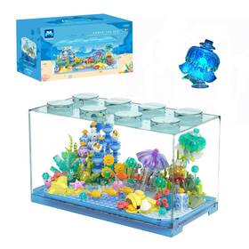 Vannmold Jk8351 Fish Tank Aquarium Building Block Set With Light Under The Sea Kit