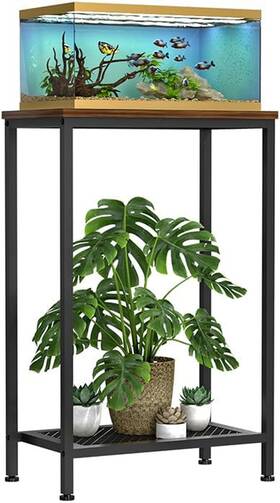 Vanverb 711181552805 10 Gallon Fish Tank Stand 2-tier Small Aquarium Metal Reptile Breeder Tu