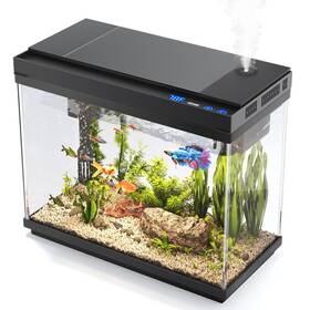 Vehipa B0f32cdjmk 2.4 Gallon Fish Tank Starter Kit Aquarium With Smart Humidifier And Led