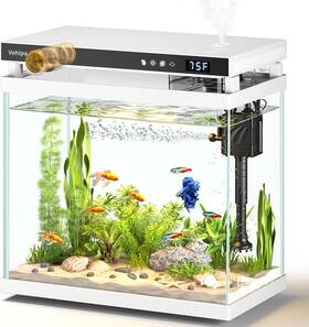 Vehipa Cx-yg280-w Fish Tank Aquarium 2.2 Gallon Smart Kits With Auto Feeder Silent