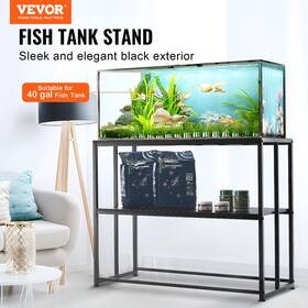 Vevor 197988196495 40 Gallon Aquarium Stand Steel 36.5x18.5x29.5ftft 335 Lbs Capacity Black