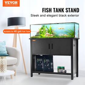 Vevor 197988197102 40 Gallon Aquarium Stand Steel And Mdf 36.6x18.9x31.5ftft 335 Lbs Capacity Black