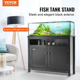 Vevor 197988198673 40 Gallon Aquarium Stand Mdf 36.5x15.7x30ftft 335 Lbs Capacity Black Cabinet