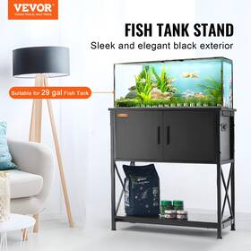 Vevor 197988200499 29 Gallon Aquarium Stand Steel And Mdf 28.7x16.5x30ftft 242.5 Lbs Capacity Black