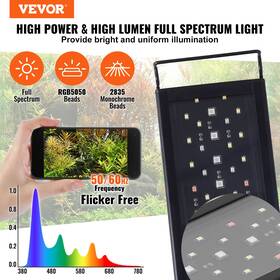 Vevor 197988394532 18w Aquarium Light With Lcd Timer And Adjustable Brightness For 18 Inch -24 Tank