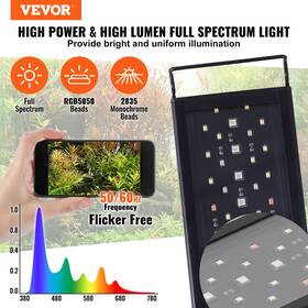 Vevor 197988394778 36w Aquarium Light Full Spectrum With Lcd Monitor Timer And Adjustable Brightness