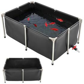 Vevor B0f83sxbjz Canvas Fish Pond 126.8 Gal Above Ground Foldable Pvc Koi Tank