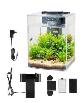 Vevor Mn-200 2 Gallon Fish Tank Aquarium Smart Arch Clear Gpps 3 Color Self Cleaning